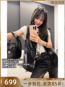 MeiYang round Neck Protein Leather Vest Eco-Friendly Button Detail Tea House Style Womens Jacket Polyester Blend Springwear