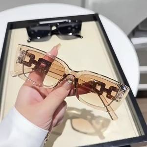 1Pc Retro Geometric Glasses Replaceable Temples Beach Travel Eyewear Gift