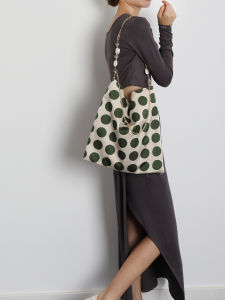 Vintage Polka Dot Rose Silk Womens Shoulder Bag High Quality Tote Bag by Su Xiaota Brand Korean Style Magnetic Buckle Closure