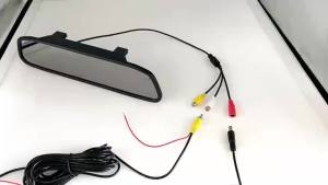 HD 4.3In TFT LCD Rearview Mirror Monitor with 4LED Backup Camera for Monitor Reversing Parking SUV Pickup Camper Tractor RV Etc.