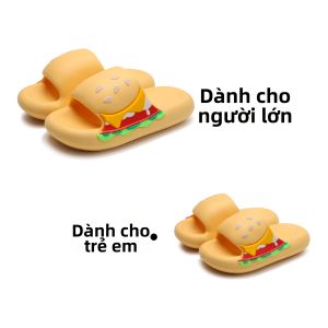 XIXITIAO | Dép Quai Hỗ Trợ Cung Chân Thiết Kế Bánh Hamburger EVA Chống Trơn Trượt Dùng Trong Nhà và Ngoài Trời