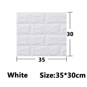 Solid Color European Style Faux Brick Wall Sticker Self Adhesive Background Decor Wallpaper for Home DIY Craft Projects Wall Art