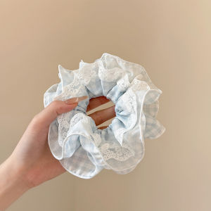 Light Colored Lace Trim Four Layer High Elasticity Hair Ties Sweet Cute Girl Heart Commuting Versatile Hair Bands French Style