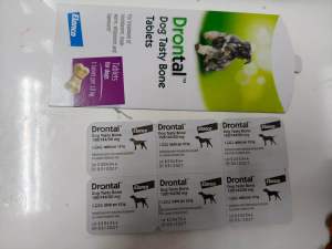 Drontal dog for treatment of roundwormtapeworm and hookworm EXP12-2028