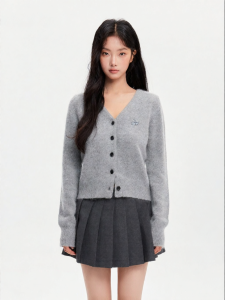 Rabbit Hair V-neck Sweater