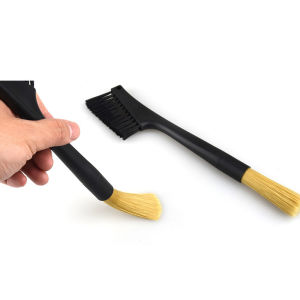 Coffee Machine Cleaning Brush Dusting Espresso Grinder Brush Accessories Two Head Brush for Bean Grain Coffee Tool Barista Home