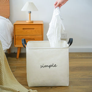 Japanese Style Cotton Linen Storage Basket Clothes Toys Covered Large Capacity Laundry Hamper Box for Home Organization