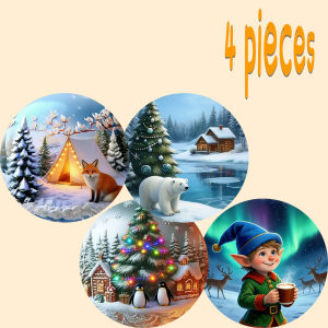 4-piece set - Wooden Table Mat Non-slip & Heat-resistant Tabletop Protection Dining Table Decor Restaurant Gift