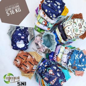 Clodi Ningrat Aio Reguler 5-16kg Popok bayi Newborn celana cuci ulang premium anti bocor 4 layer full karet promo r