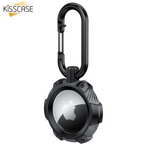 KISSCASE Hexagonal Carbon Fiber Pattern For Airtags Case With Keychain Buckle For Apple Airtag Tracker Anti-Lost Device Key Airtags Protective Cover Hexagonal Carbon Fiber Pattern Pet