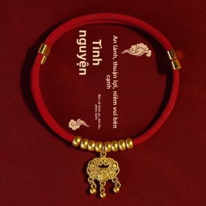 MONLEYTA | Dây chuyền mèo thỏ không tiếng Dây chuyền trang trí cho thú cưng Dây thừng đỏ Khóa kéo dài Phụ kiện cho chó và mèo