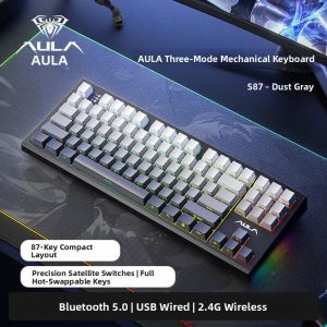AULA | Customizable Side-Engraved Transparent Mechanical Keyboard 3-Mode Bluetooth Wireless