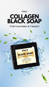 LINA’S Collagen Black Soap – Deep Cleansing Acne Control & Skin Firming