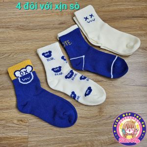 Combo 4 đôi vớ/ tất cotton co giãn Cheerful Mario WZ159 cho bé 4-8 tuổi