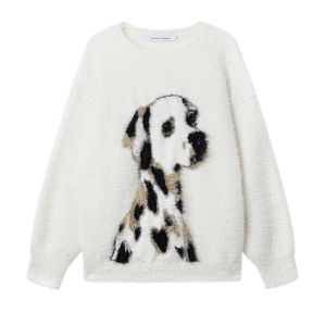 JNXS | Áo Sweater Dachshund Mô Phỏng Lông Chồn Vintage