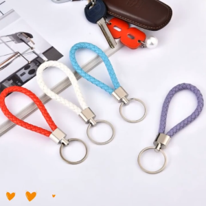 JS SHOP Braided Rope Keychain Metal Key Ring Key Holder Key ring