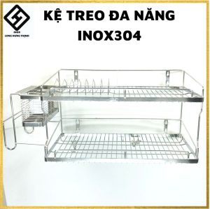 Kệ treo đa năng INOX 304 cao cấp 100% nội thất gia dụng phòng bếp tiện lợi kệ treo 5 trong 1 đủ loại kích thước (28x80 28x90 28x100) cm