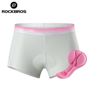 ROCKBROS Women Cycling Shorts Shockproof Sponge Padding Bike Underpants  Breathable High Elastic Riding Underwear