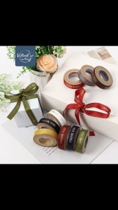 Cuộn Ruy Băng Màu In Chữ "Thank You" 1.5Cm Dài 9m Đóng Gói Quà Tặng