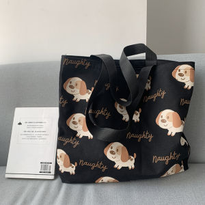 กระเป๋าผ้าใบผู้หญิง กระเป๋าสะพายไหล่ขนาดใหญ่ กระเป๋าใส่ของสำหรับนักเรียน กระเป๋าใส่ของใช้สำหรับวัยรุ่น กระเป๋าผ้าใบลายการ์ตูนญี่ปุ่น