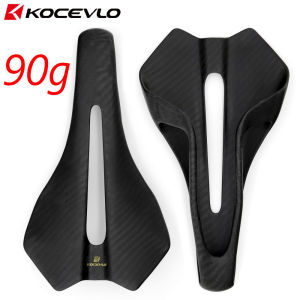 KOCEVLO Carbon Fiber Road Saddle Ultralight 90g Integrated Designed Full Carbon Hollow Breathable Bike Seat Cushion