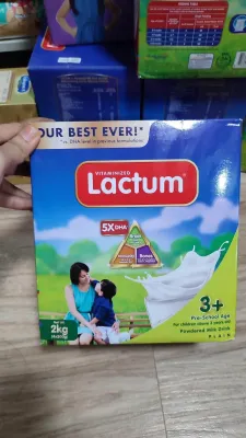 Lactum 3+ Plain Powdered Milk Drink for Children Above 3 Years Old 2kg