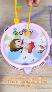 Bộ đồ chơi Xúc xắc lục lạc kèn trống dành cho bé từ sơ sinh 733A màu hồng