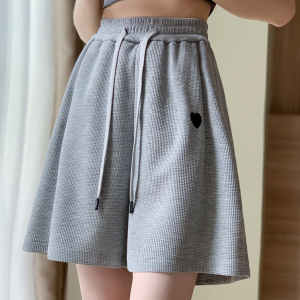 Loose Wide Leg Casual Shorts Womens Summer Thin Five-Quarter Pants plus Size Comfortable Outerwear Trousers Korean Style High Waist Straight Tube