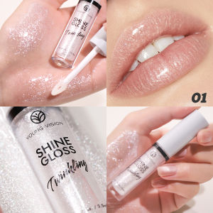 YOUNG VISION Fine Glitter Pearl Gloss Lip Gloss - Son Dưỡng Môi Trong Suốt Dưỡng Ẩm Làm Đầy Môi Dưỡng Chất Kích Thước Đầy Đủ 2.5ml