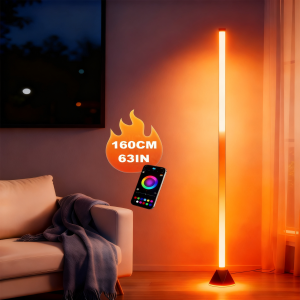 Smart RGB LED Corner Floor Lamp 160CM Bright Standing Lamp for Living Room with APP and RemoteModern Floor Lamp with Music Sync