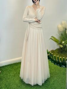 Long Mesh Half Skirt Puffy A-Line Slim High Waist Fairy Gown Good Drape Versatile Skirt Korean Style Commute Pure Color Polyester Fiber