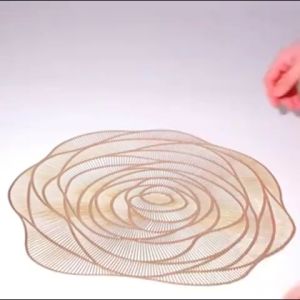 PVC Placemats For Dining Table Waterproof Place Mat Hollow Pads Table Bowl Mats Dining Table Washable Mat