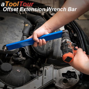 Offset Ratchet Wrench Extension Spanner 4 Adapters Impact Compact Tight Space Dual Purpose Socket Hand Tool for Car Auto Repair