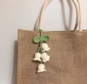 [Finished Product] Fall and Winter New Arrival Good-looking Lily Pendant Cute Mori Style Finished Handmade Bag Key Ornament