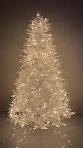 OmniMart 5-8FT Big Size White Christmas Tree Withered Branch PE Flocking Christmas Tree With Lights