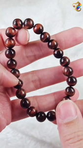 Collection Grade Red Tiger Eyes Bracelet (Single / 3 Rounds / Abacus Rondelle)