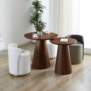 Nordic Style Solid Wood Tea Table Simple Creative Corner Table Living Room Sofa Coffee Milk Tea Shop round Side Table Small round Table