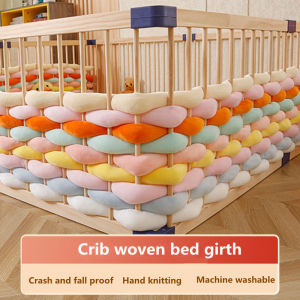 ins crib surrounding bed fence soft bag splicing bed anti-collision strip childrens baby twist anti-fall bed guardrail Crib rail fence