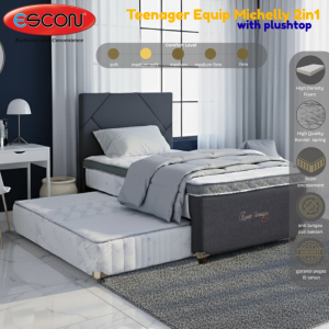 ESCON 2in1 Teenager Equip Michelly Springbed Anak / Kost / Hostel with Plushtop - FREE ONGKIR JABODETABEK