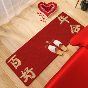 Non-slip Hand Washable Wedding Carpet Red