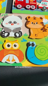 4In 1 3D Wooden Jigsaw Kids Early Educational Enlightenment Toy Baby Montessori Toys Cognitive Games
