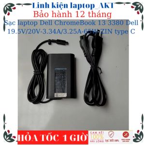Sạc laptop Dell ChromeBook 13 3380 Dell 19.5V/20V-3.34A/3.25A-65W-ZIN type C