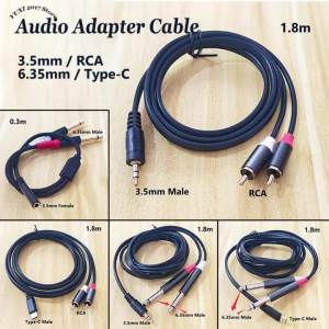 Yuxi | Type-C/3.5mm to Double 6.35mm/RCA Jack AUX Audio Adapter Cable 0.3m/1.8m Stereo Y-Splitter For Mixer Amplifier Speaker 