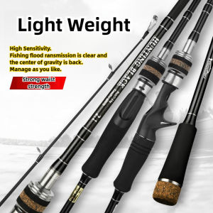 【TRAINFIS】2Tips H/MH Fishing Rod Solid Carbon Tips 2.1m/2.4m/2.7m/3.0m Flexible Spinning Rod/Baitcasting Rod Seawater Fishing