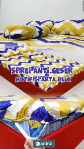 sprei aesthetic kotak ukuran 180x200x20 160x200x20 120x200x20 90x200x20 set sprei sarung bantal guling - motif sparta