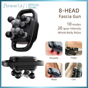 Foreverlily ที่เครื่องนวดหน้าพังผืด8หัวนวดตัวความถี่สูงเครื่องนวดตัวแรงสูงทั้งร่างกายนวดเอวคอนวดกล้ามเนื้อไหล่ผ่อนคลายมีประสิทธิภาพสูง