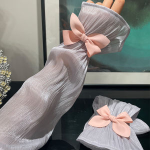 XUANXUAN | Summer New Sweet Princess Style Butterfly Knot Sunshade Sleeve Covers Women Loose Ice Sleeve Arm Protection Covers Fashionable Polyester