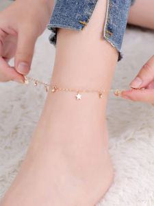 Elegant and Colorfast Star Moon Anklet