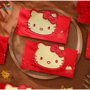3Pcs Sanrio 2025 Chinese Snake Year Red Envelopes Hello Kitty Spring Festival Red Packet Traditional Lucky Money Pockets New Year Gifts