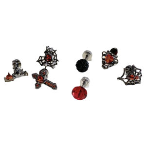 Dark Spider Network Red Night Cross Love Heart Asymmetric Ear Bone Pins Fashion Jewelry Alloy Plated Silver Gold Womens Earrings